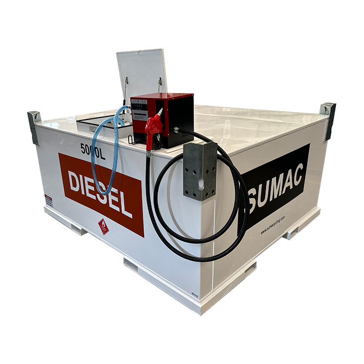 What should I do if a portable diesel tank leaks