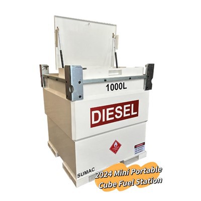 Portable Gasoline Petrol Diesel Cube Tank With Fuel Pump For On-Site Refueling