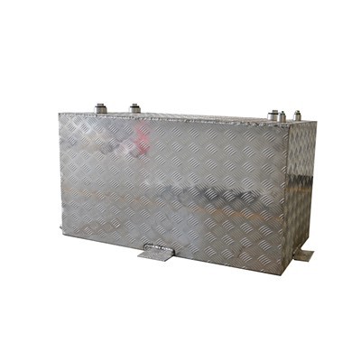 Portable Aluminum Transfer Fuel Tank 50 Gallon Rectangular Diamond Plate