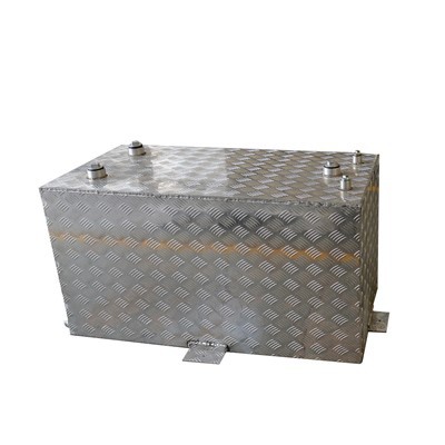 Portable Aluminum Transfer Fuel Tank With 12V Fuel Transfer Pump 110 Gallon Rectangular Diamond Plate