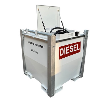 Sumac Portable Gas Station 1000 Litre Self Bunded Transfer FuelCube Diesel Portable Mobile Oil Tank With 12V Pump Kit